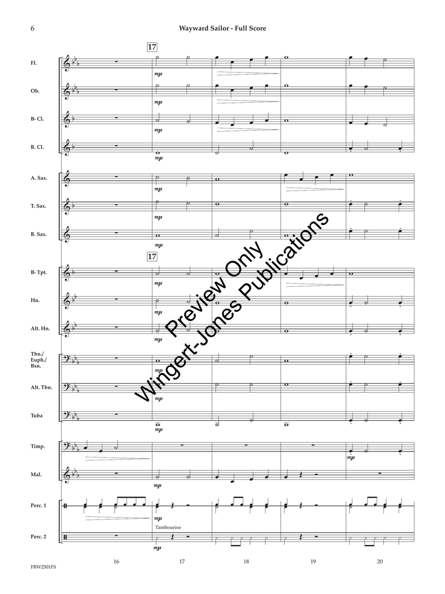 Wayward Sailor (Score) Wayward Sailor (Score) Concert Band scores gallery preview page 7