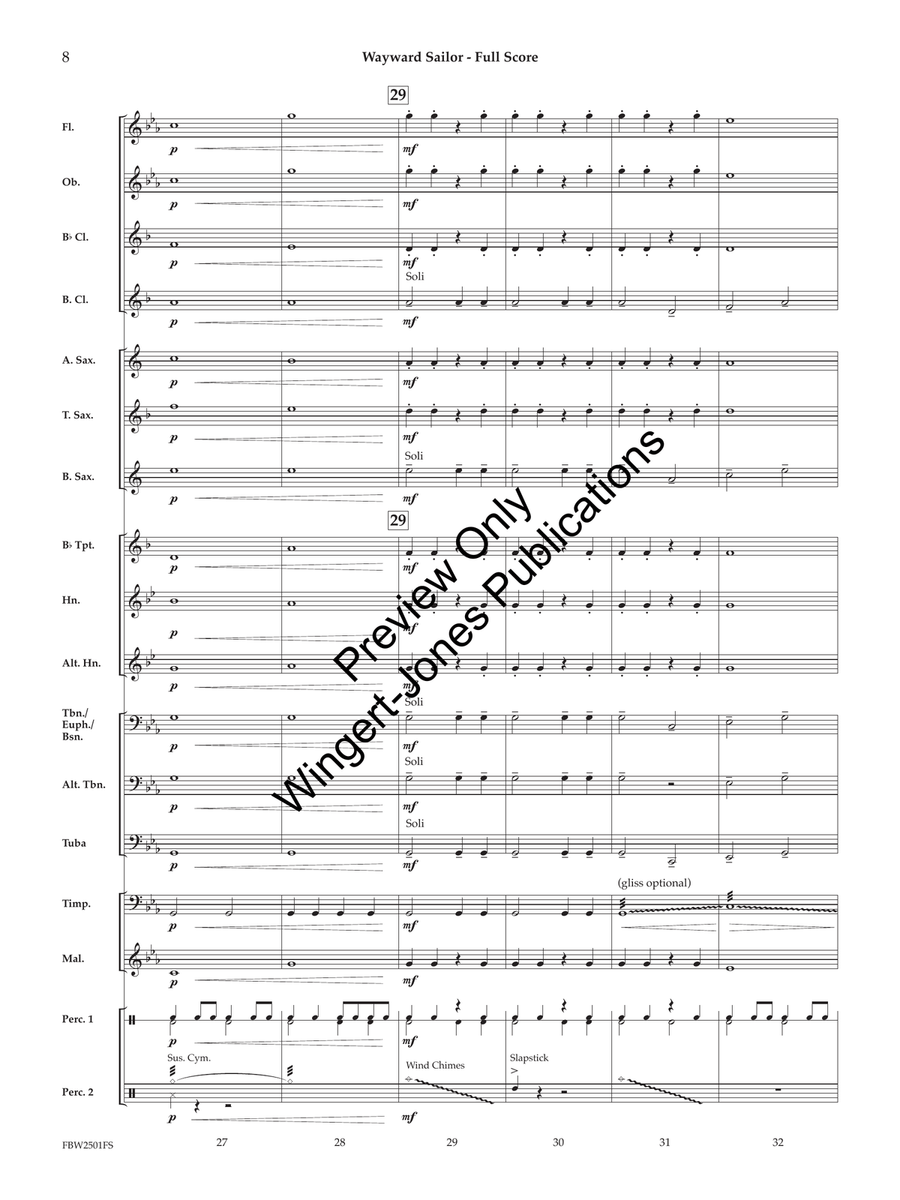 Wayward Sailor (Score) Wayward Sailor (Score) Concert Band scores gallery preview page 9