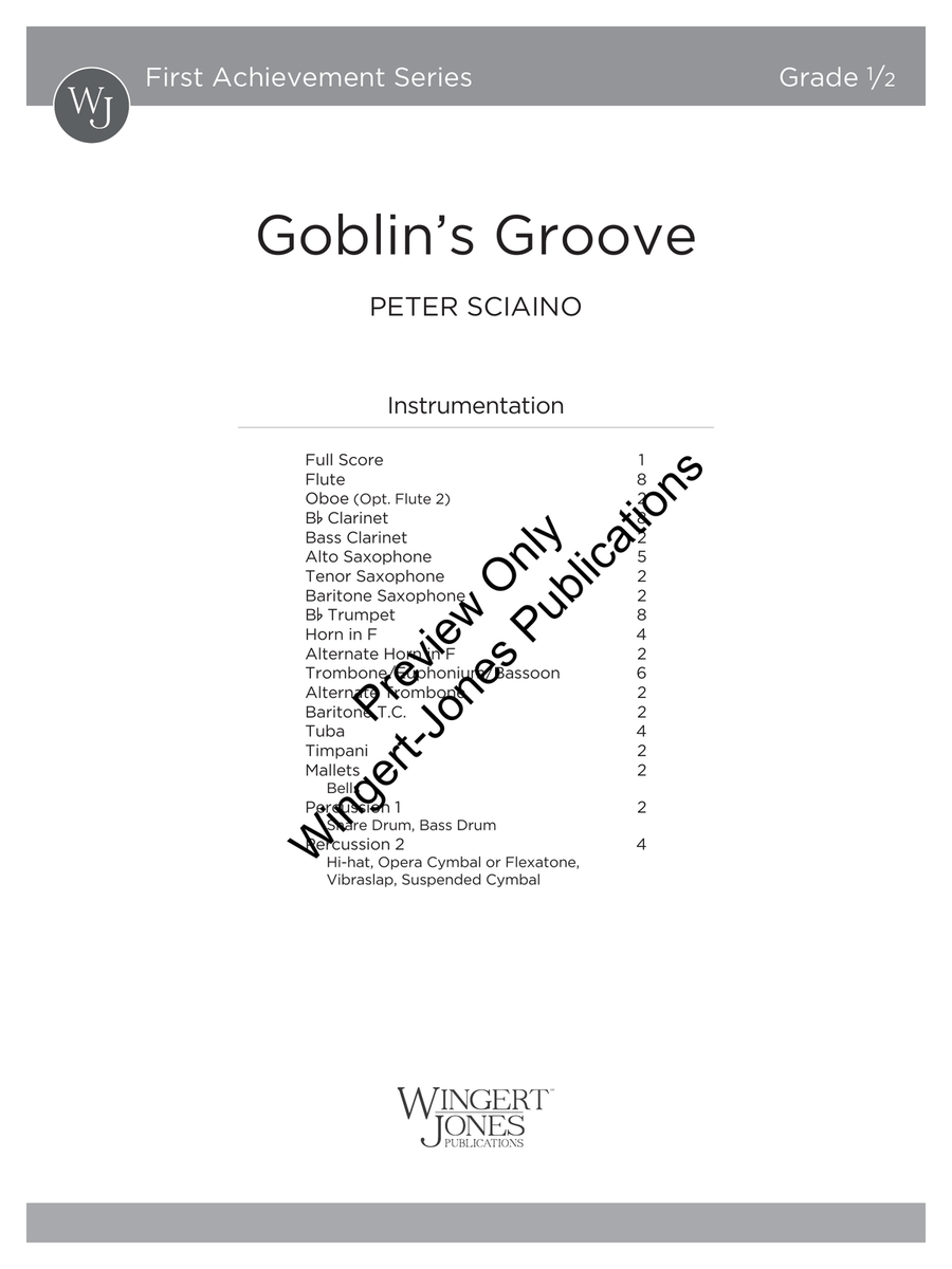 Goblin's Groove (Score) Goblin's Groove (Score) Concert Band scores gallery preview page 2