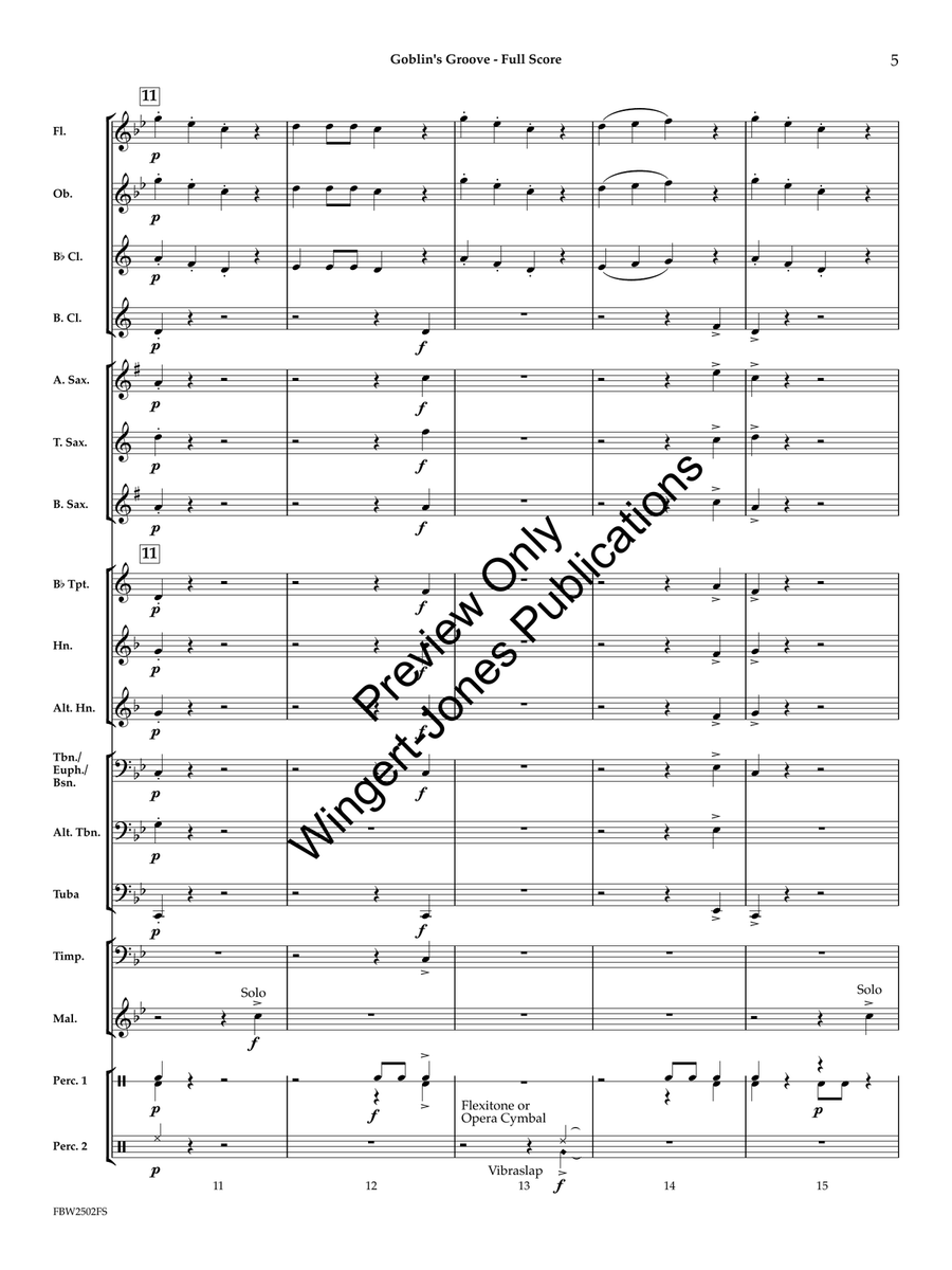 Goblin's Groove (Score) Goblin's Groove (Score) Concert Band scores gallery preview page 6