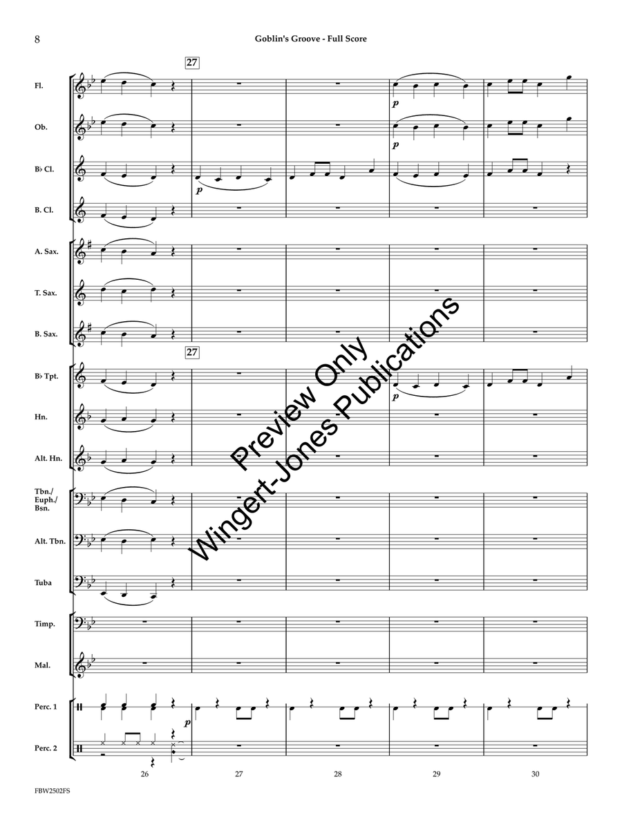 Goblin's Groove (Score) Goblin's Groove (Score) Concert Band scores gallery preview page 9