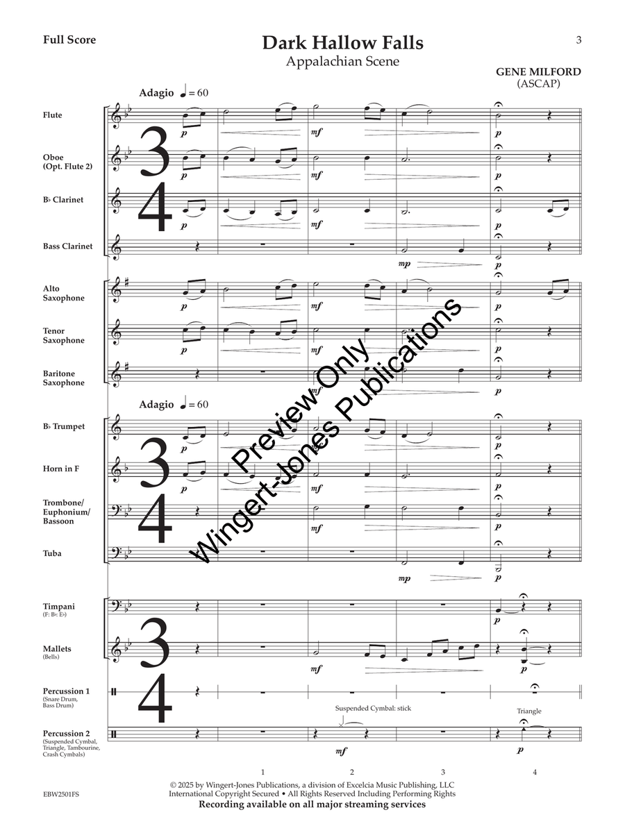 Dark Hallow Falls (Score) Concert Band scores gallery preview page 4