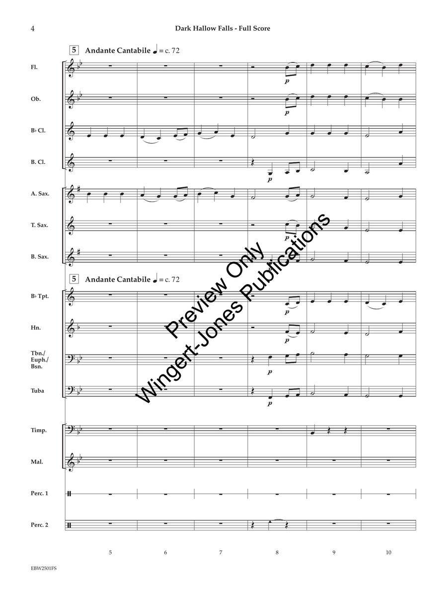 Dark Hallow Falls (Score) Concert Band scores gallery preview page 5