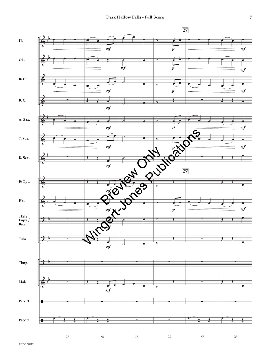 Dark Hallow Falls (Score) Concert Band scores gallery preview page 8
