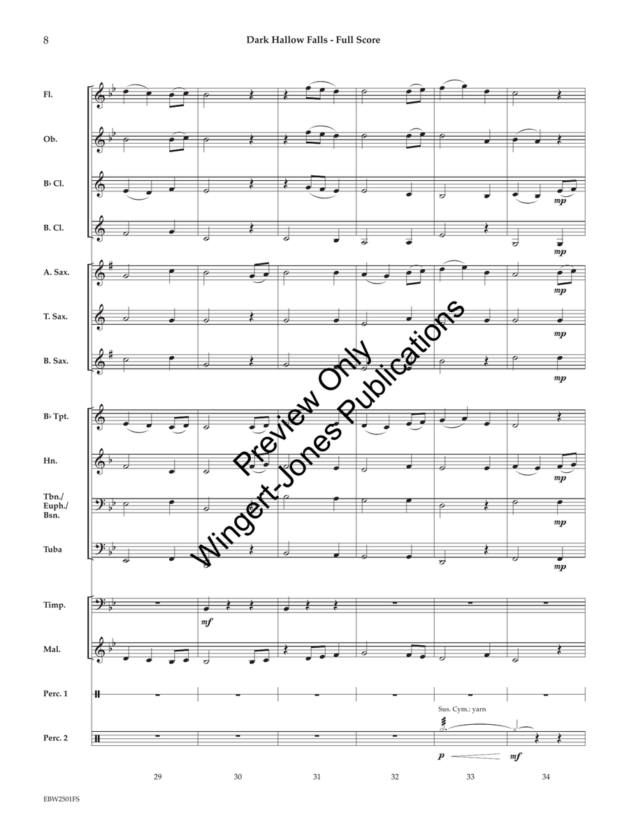 Dark Hallow Falls (Score) Concert Band scores gallery preview page 9