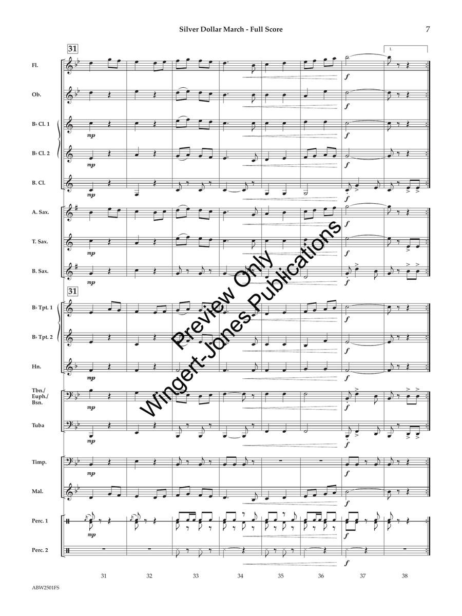 Silver Dollar March Silver Dollar March Concert Band scores gallery preview page 8