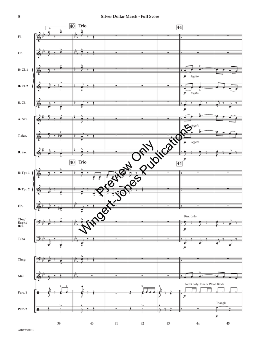 Silver Dollar March Silver Dollar March Concert Band scores gallery preview page 9