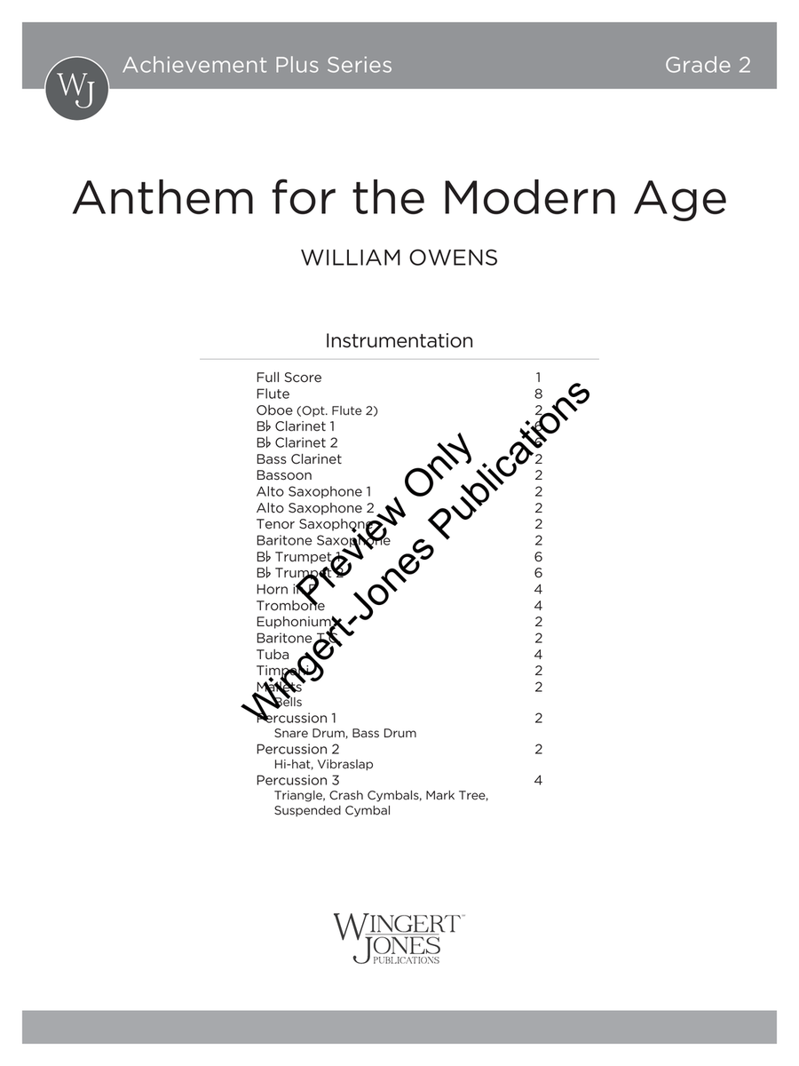 Anthem for the Modern Age (Score) Concert Band scores gallery preview page 2