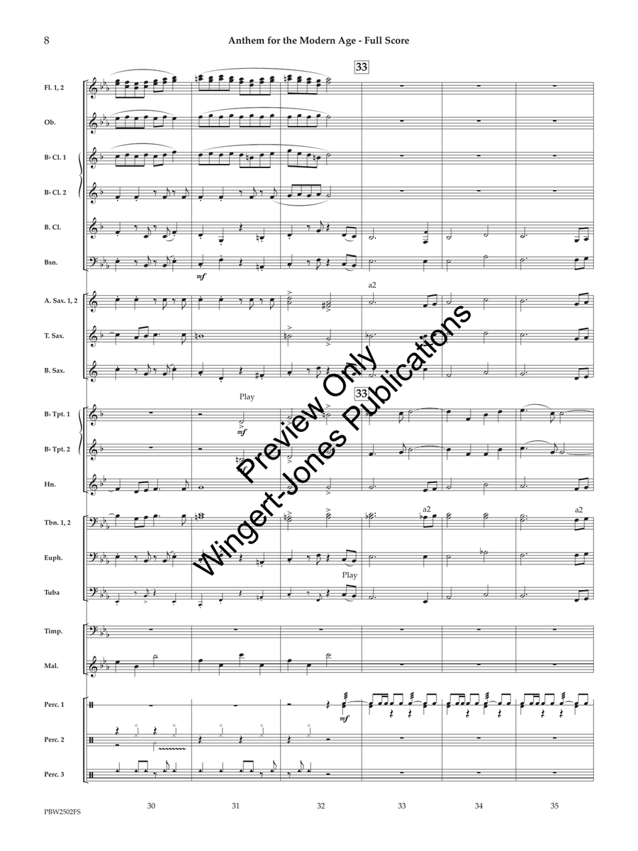 Anthem for the Modern Age (Score) Concert Band scores gallery preview page 9