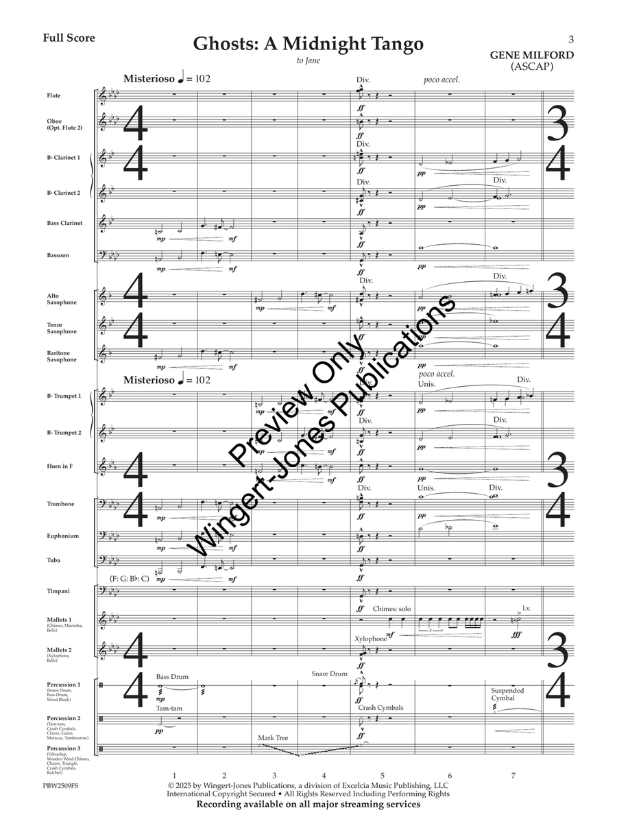 Ghosts: A Midnight Tango (Score) Concert Band scores gallery preview page 4