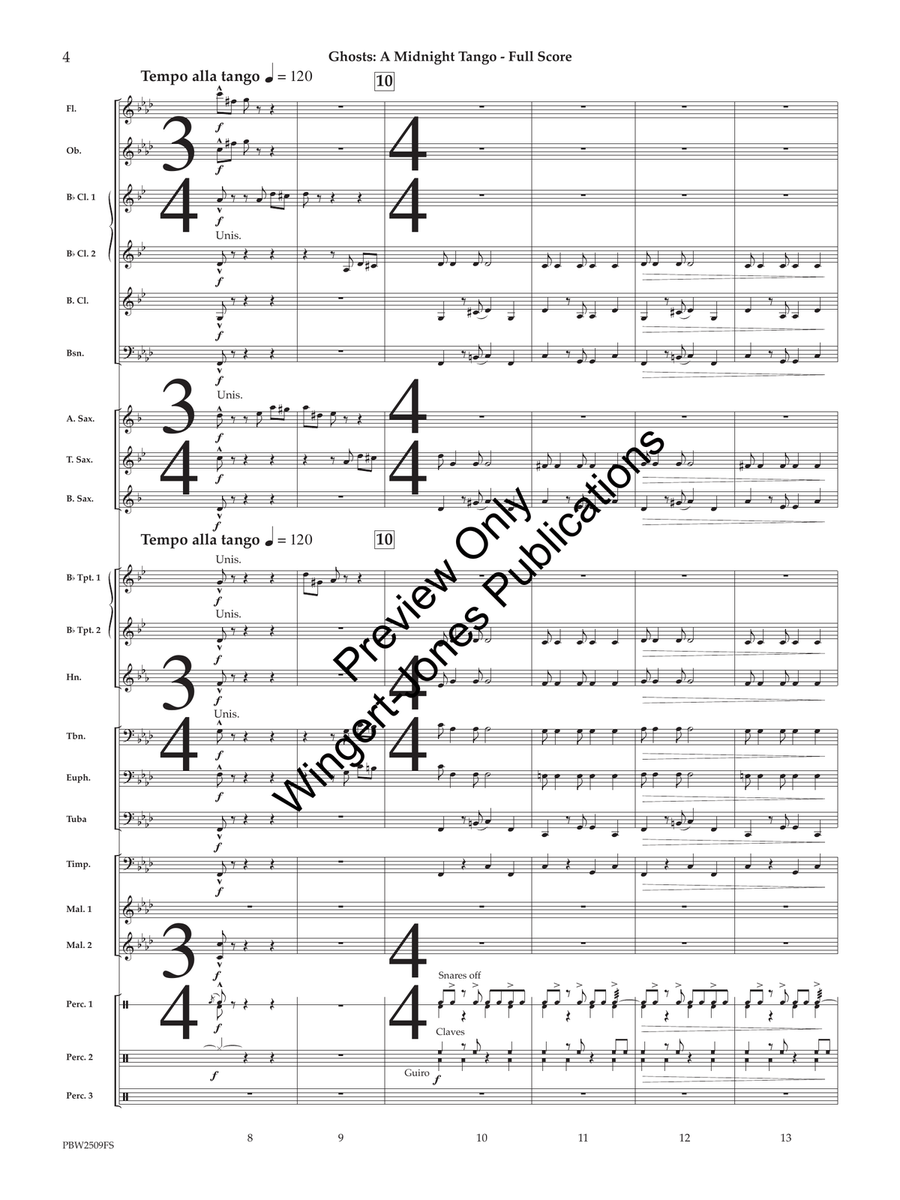 Ghosts: A Midnight Tango (Score) Concert Band scores gallery preview page 5