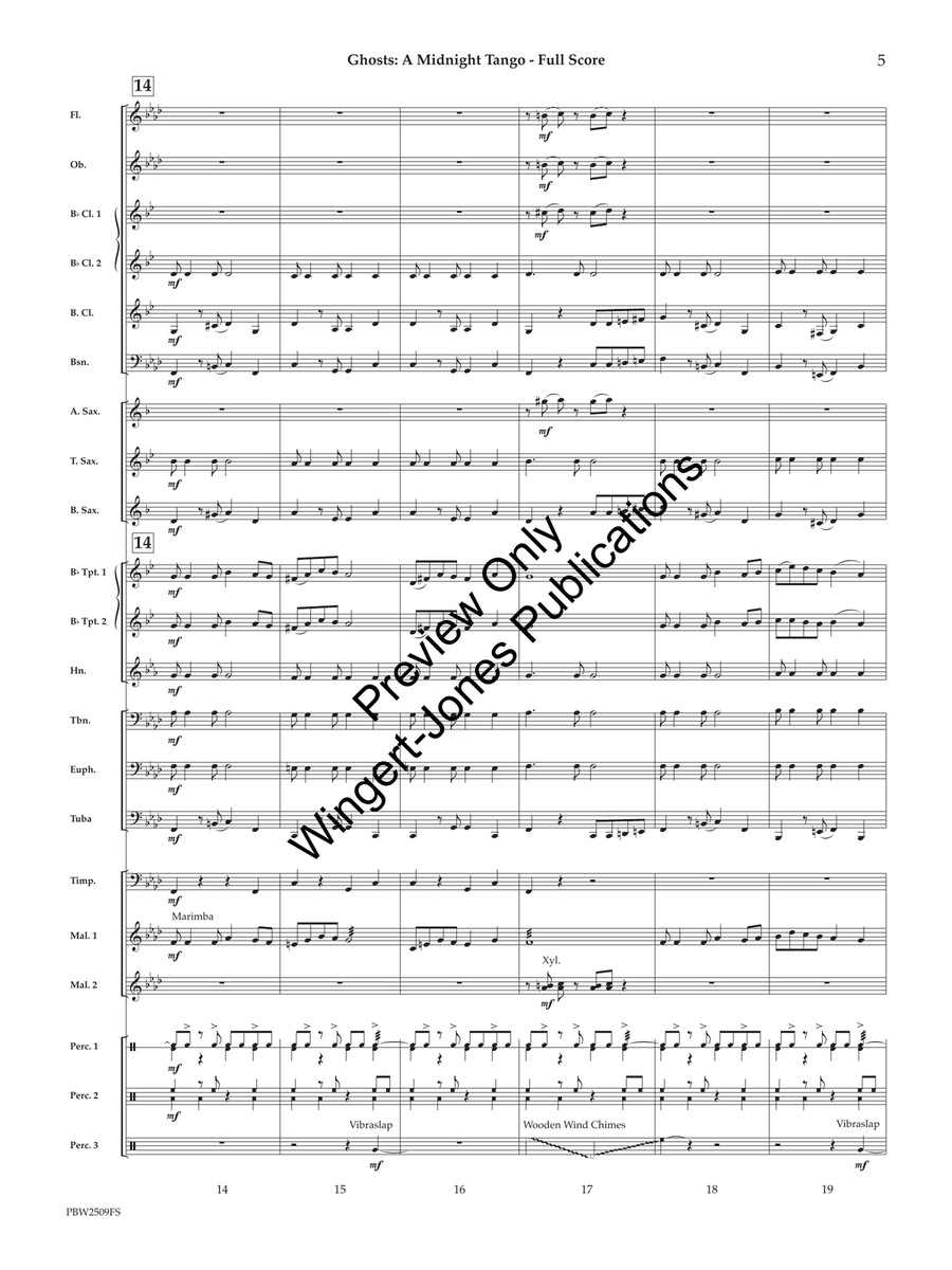 Ghosts: A Midnight Tango (Score) Concert Band scores gallery preview page 6