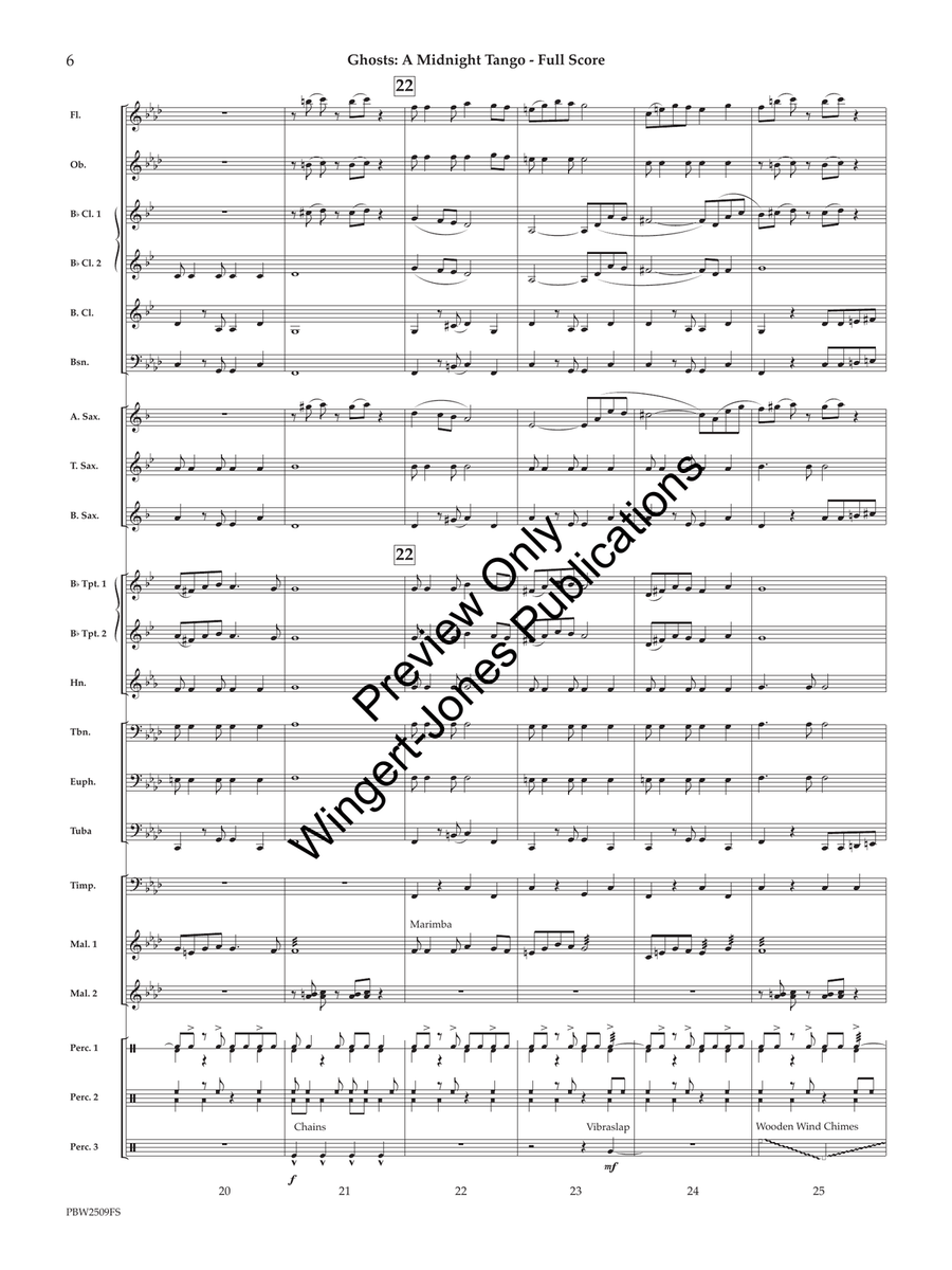 Ghosts: A Midnight Tango (Score) Concert Band scores gallery preview page 7