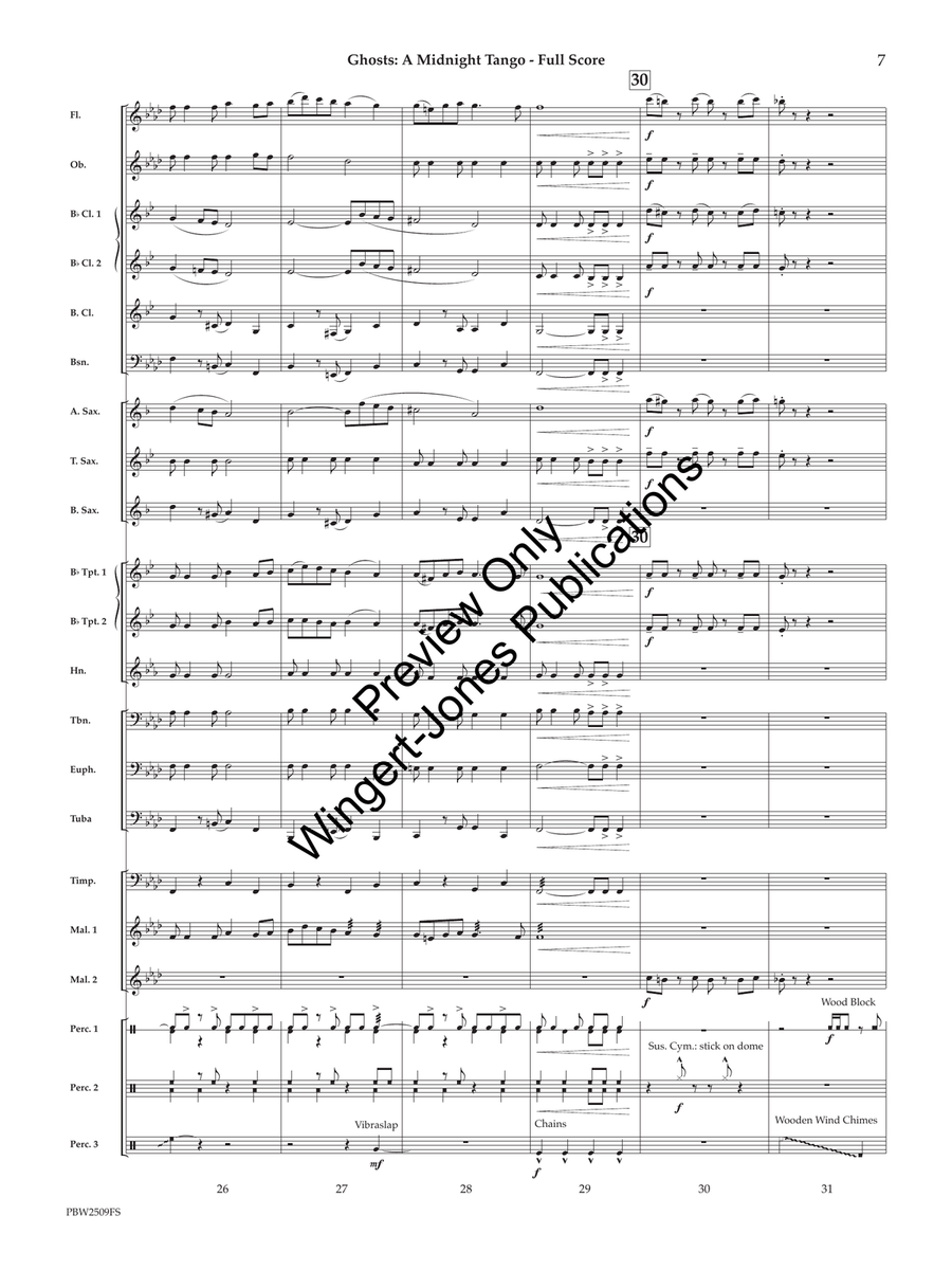 Ghosts: A Midnight Tango (Score) Concert Band scores gallery preview page 8