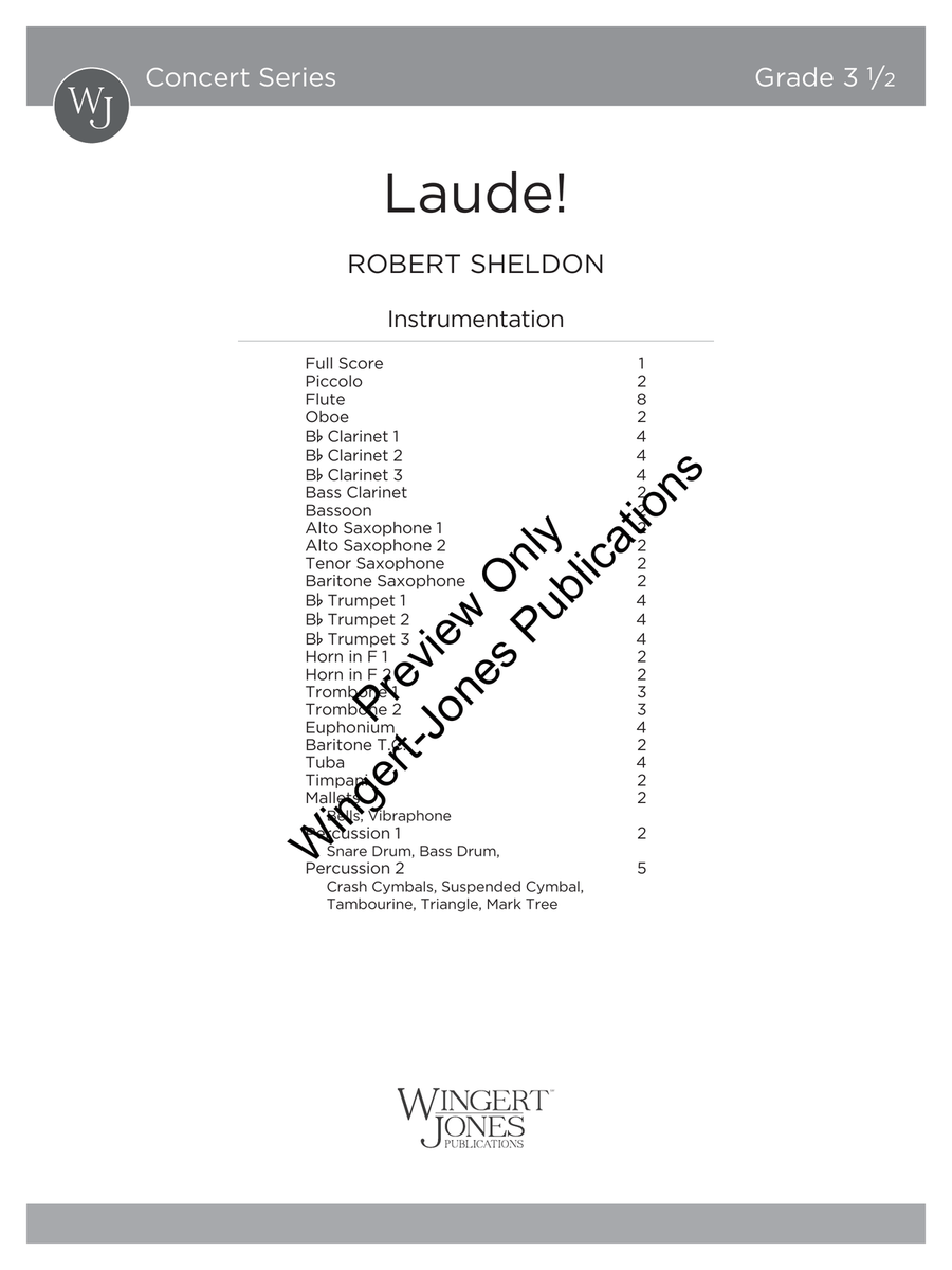 Laude! Laude! Concert Band scores gallery preview page 2