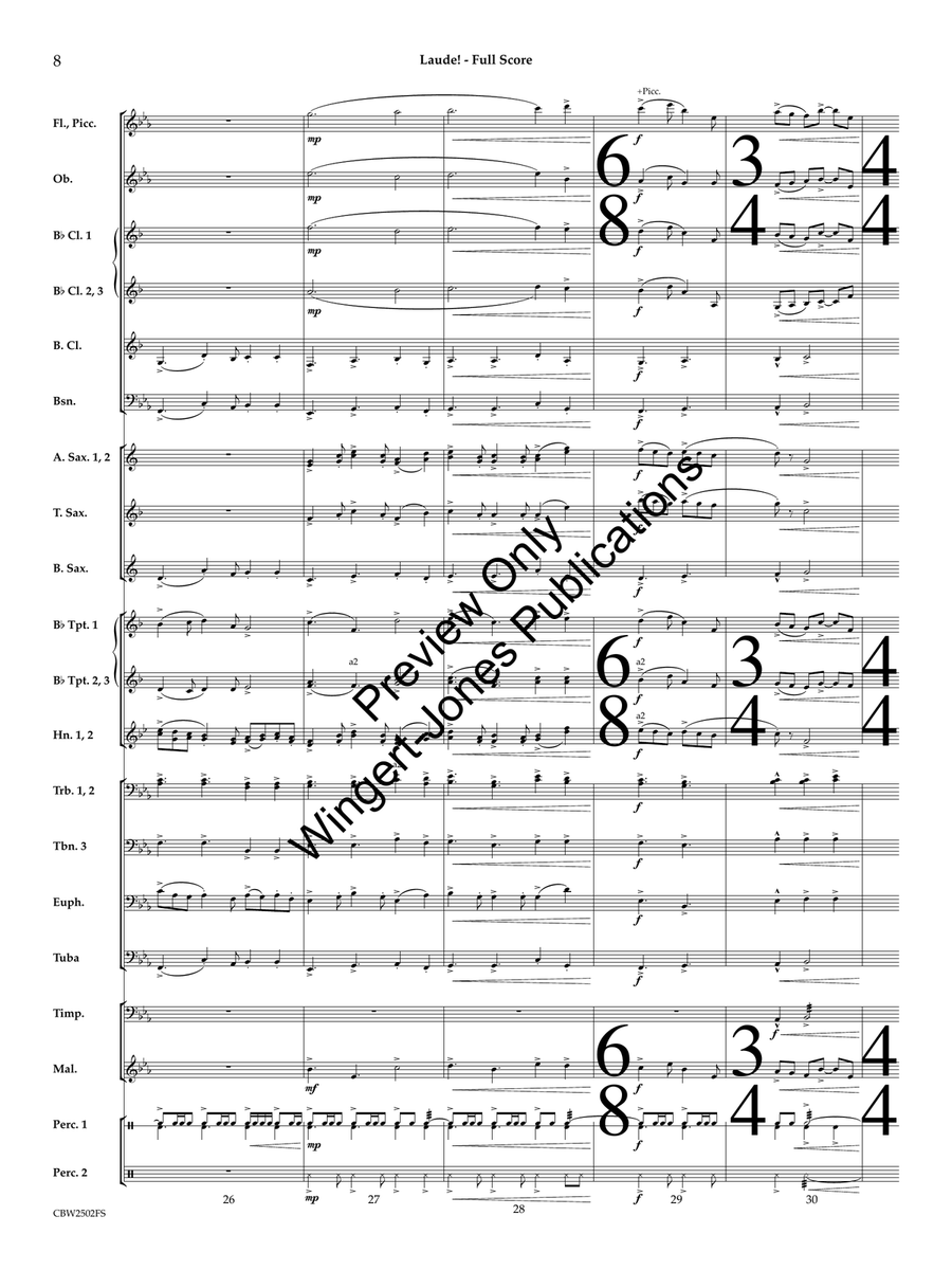 Laude! Laude! Concert Band scores gallery preview page 9