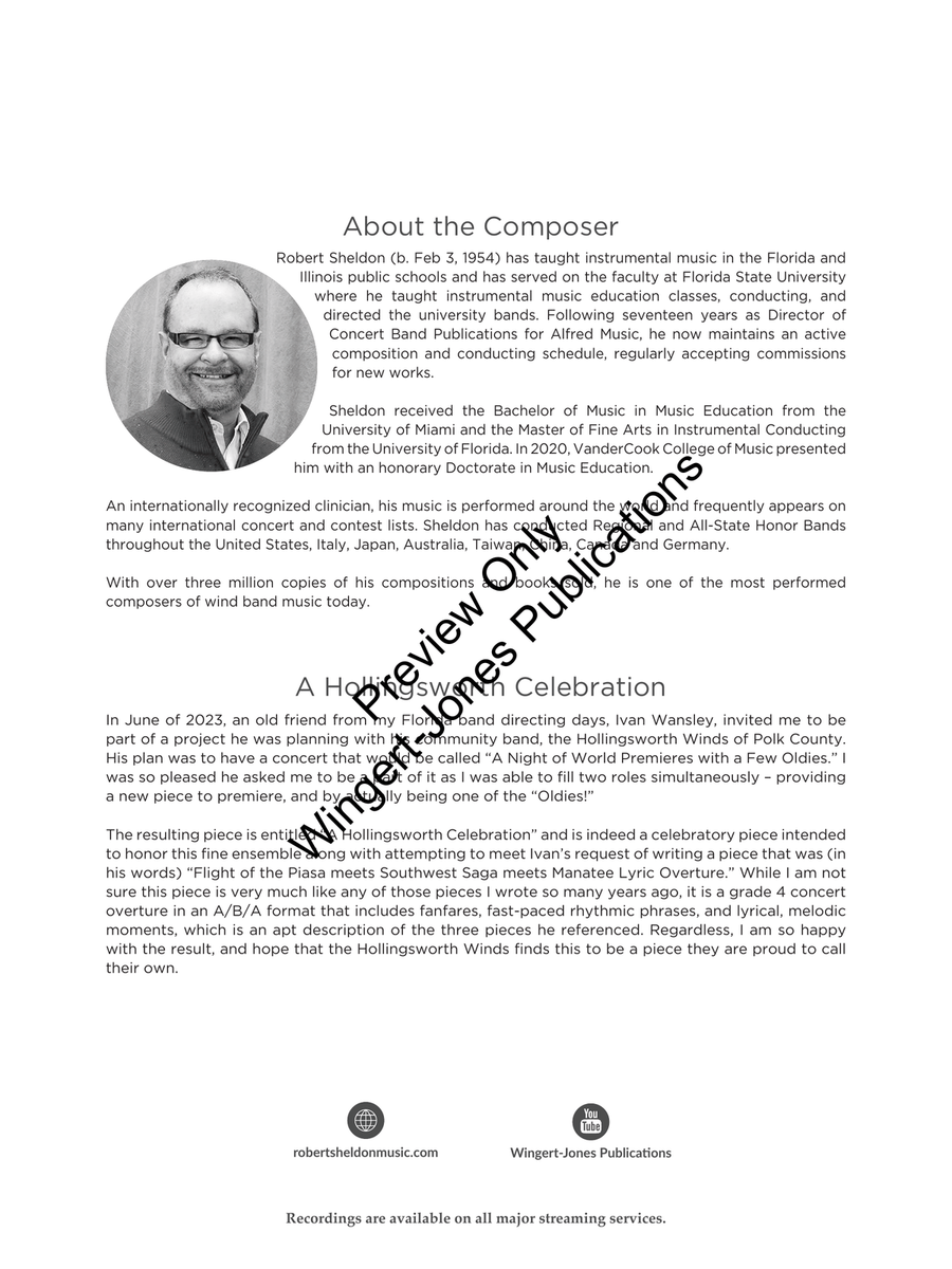 A Hollingsworth Celebration Concert Band scores gallery preview page 3