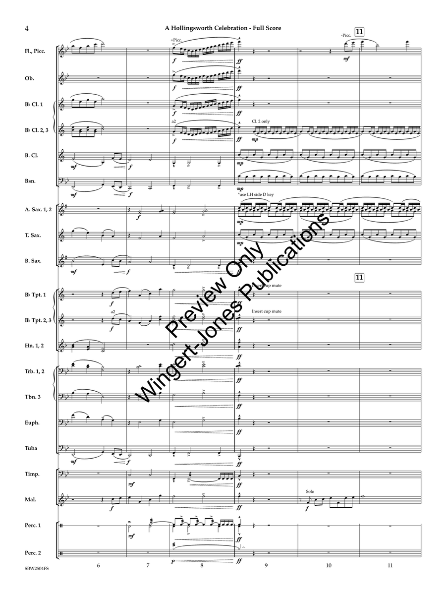 A Hollingsworth Celebration Concert Band scores gallery preview page 5