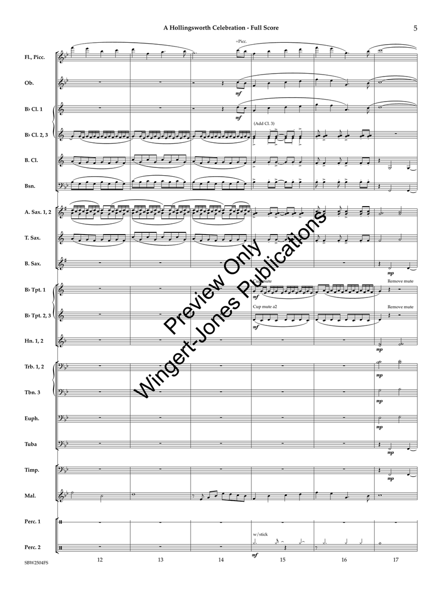 A Hollingsworth Celebration Concert Band scores gallery preview page 6