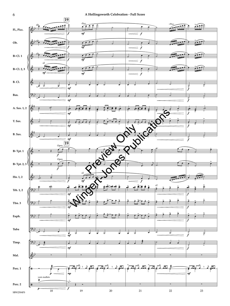 A Hollingsworth Celebration Concert Band scores gallery preview page 7