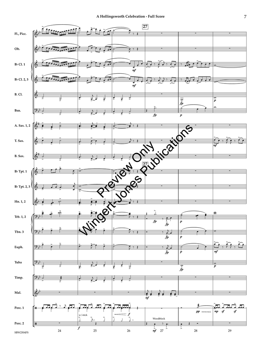 A Hollingsworth Celebration Concert Band scores gallery preview page 8