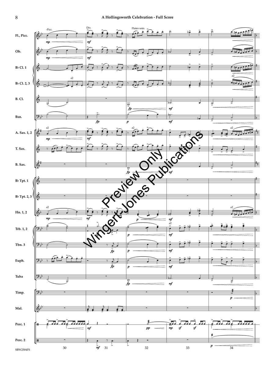 A Hollingsworth Celebration Concert Band scores gallery preview page 9
