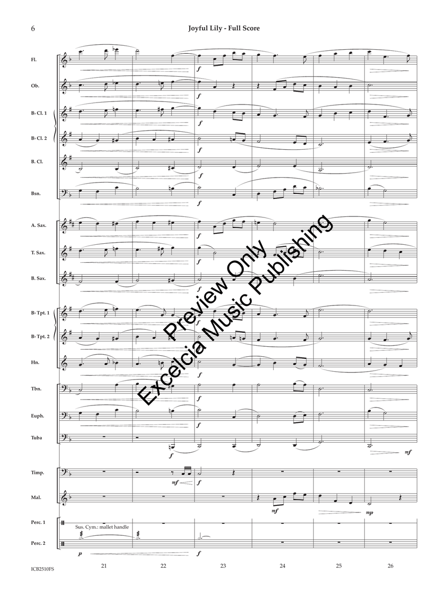 Joyful Lily Joyful Lily Concert Band scores gallery preview page 7