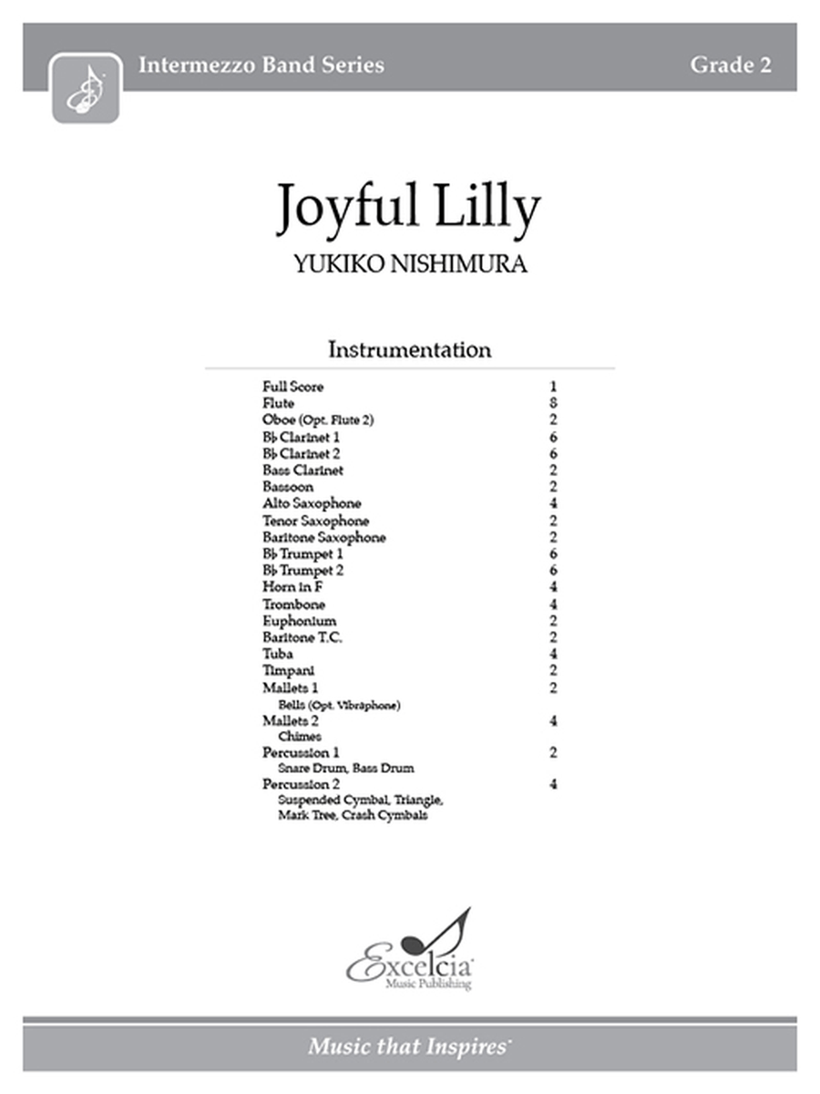 Joyful Lily (Score) Joyful Lily (Score) Concert Band scores gallery preview page 1