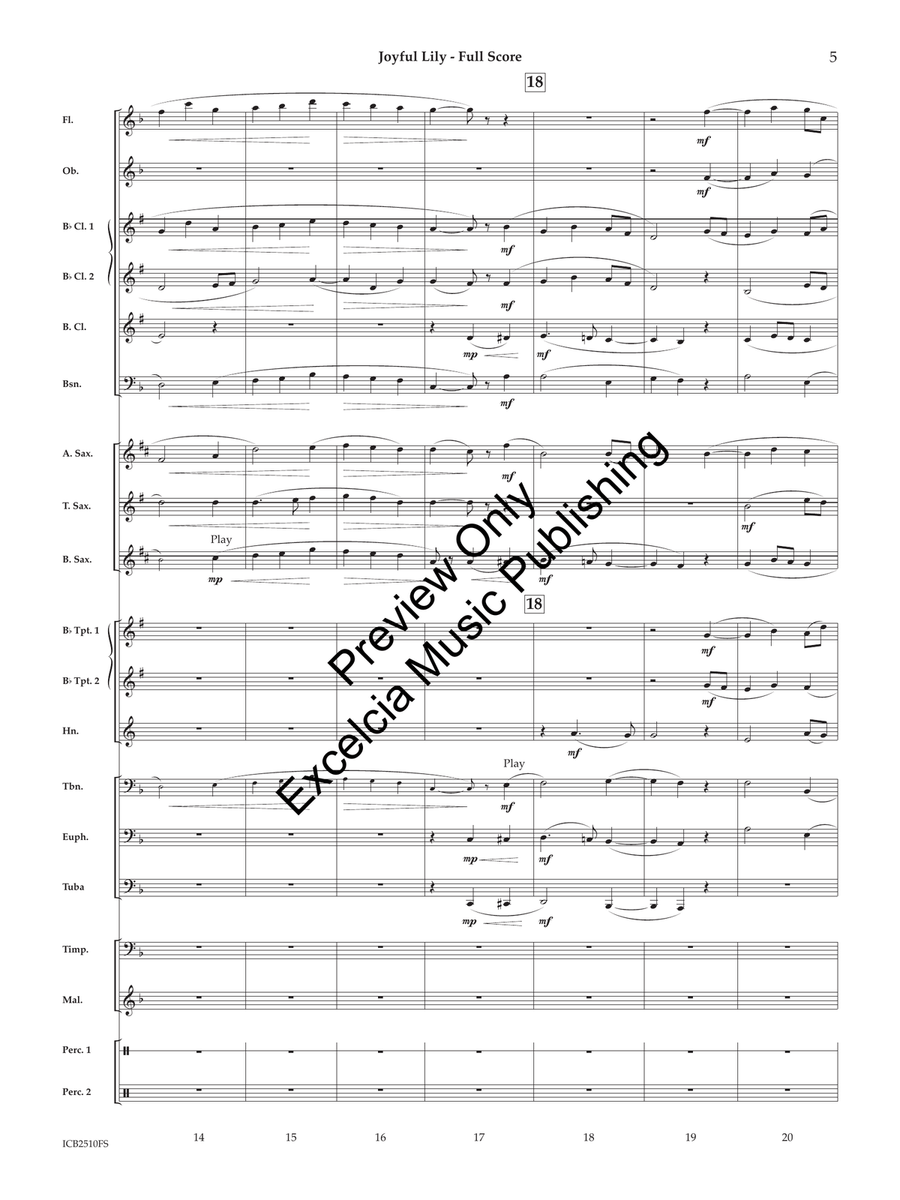 Joyful Lily (Score) Joyful Lily (Score) Concert Band scores gallery preview page 6