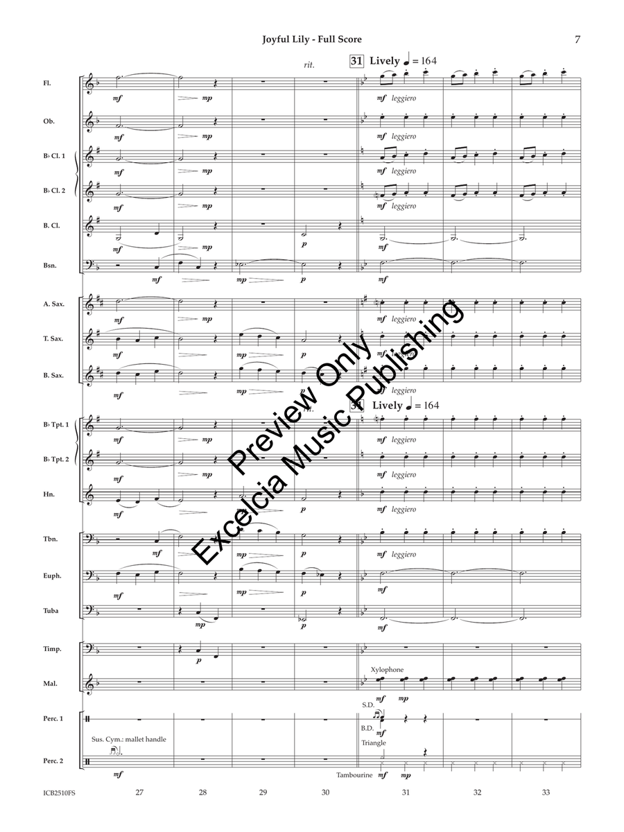 Joyful Lily (Score) Joyful Lily (Score) Concert Band scores gallery preview page 8