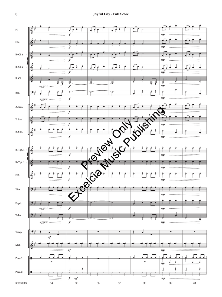 Joyful Lily (Score) Joyful Lily (Score) Concert Band scores gallery preview page 9