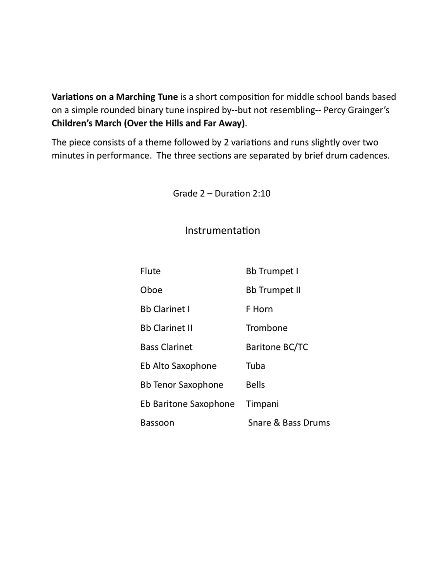 Variations on a Marching Tune Concert Band scores gallery preview page 2