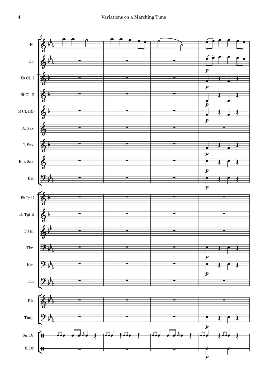 Variations on a Marching Tune Concert Band scores gallery preview page 4