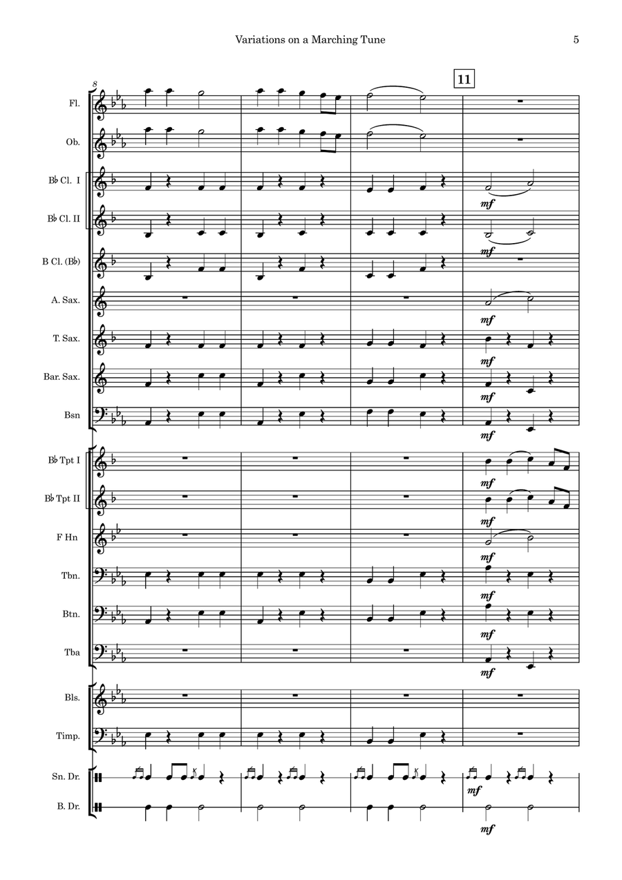 Variations on a Marching Tune Concert Band scores gallery preview page 5