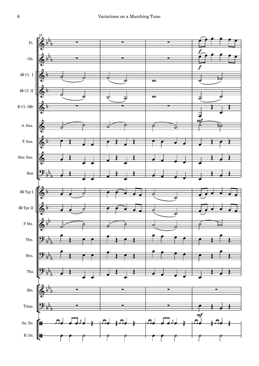 Variations on a Marching Tune Concert Band scores gallery preview page 6