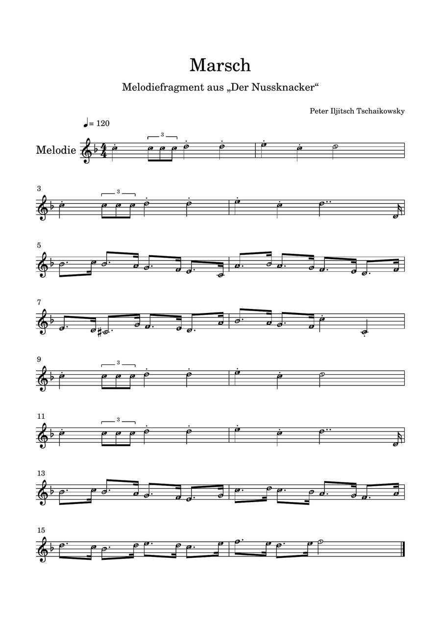 March from „Nutcracker“ March from „Nutcracker“ Glockenspiel scores gallery preview page 1