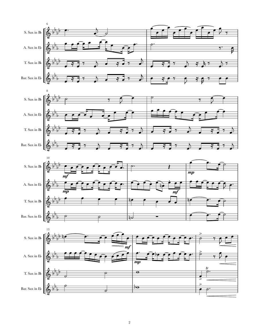 For The First Time In Forever Saxophone Quartet scores gallery preview page 2