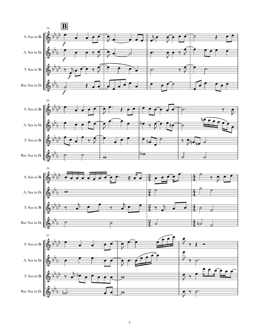 For The First Time In Forever Saxophone Quartet scores gallery preview page 3