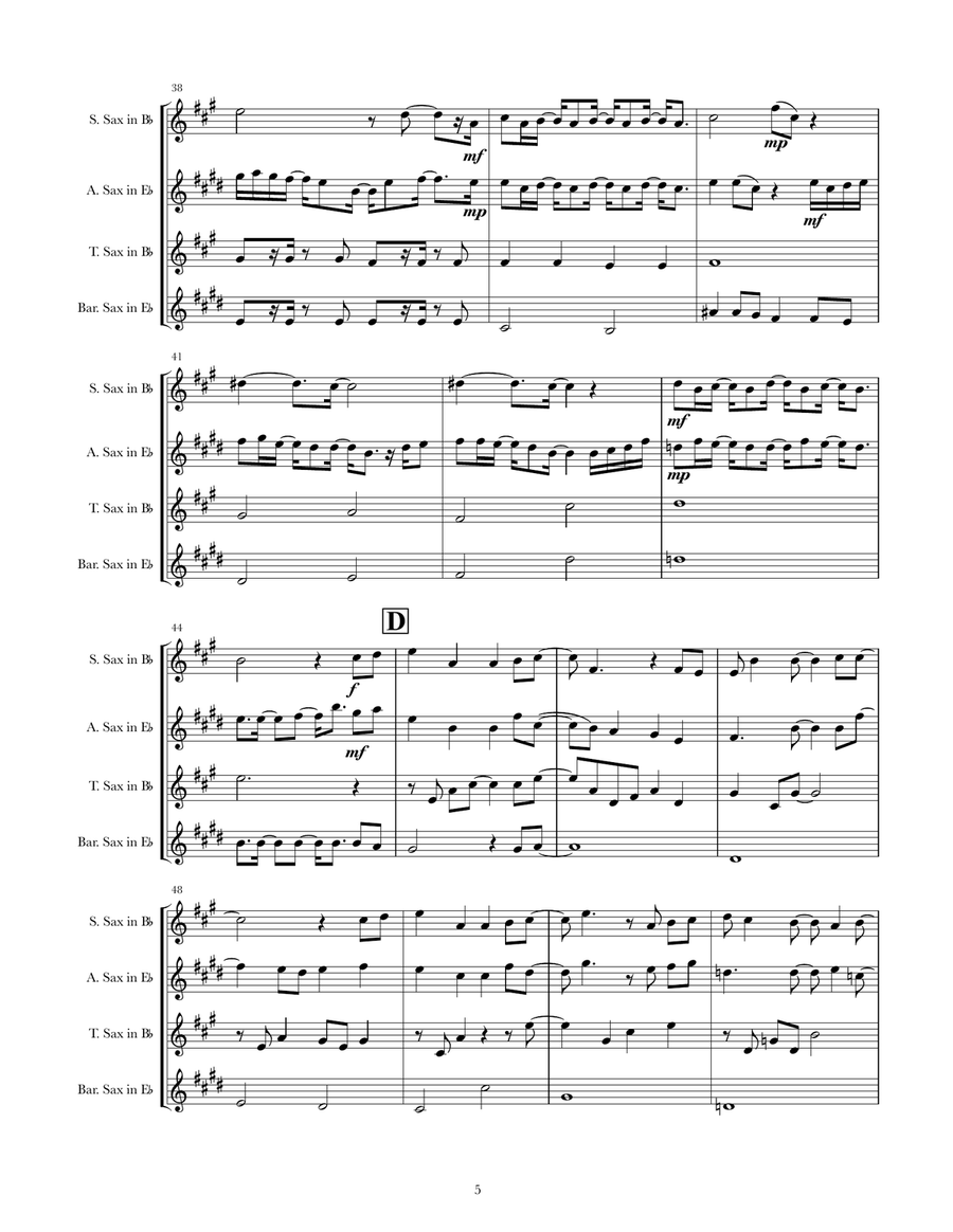 For The First Time In Forever Saxophone Quartet scores gallery preview page 5