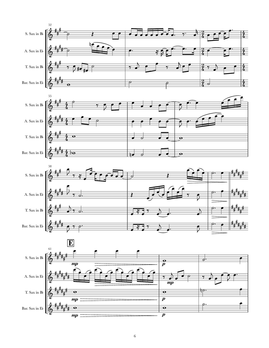 For The First Time In Forever Saxophone Quartet scores gallery preview page 6