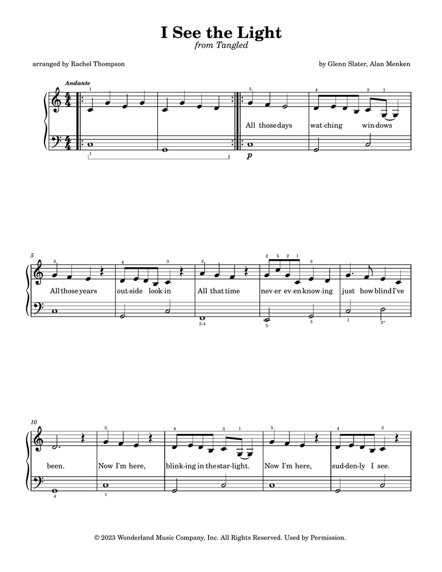 I See The Light I See The Light Piano Method scores gallery preview page 1