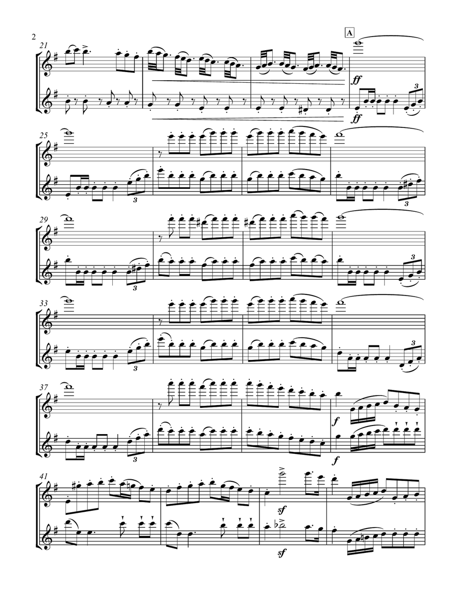 Barber of Seville for TWO FLUTES Flute Duet scores gallery preview page 3
