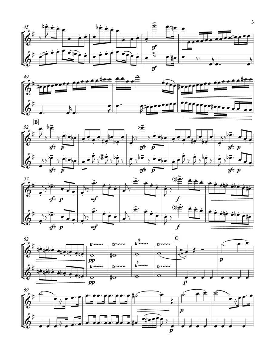 Barber of Seville for TWO FLUTES Flute Duet scores gallery preview page 4