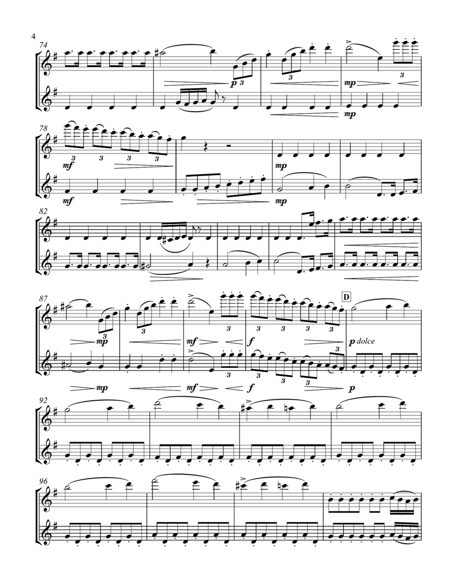 Barber of Seville for TWO FLUTES Flute Duet scores gallery preview page 5