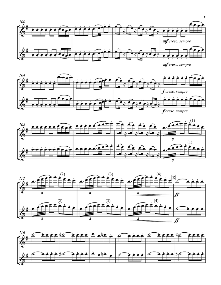 Barber of Seville for TWO FLUTES Flute Duet scores gallery preview page 6