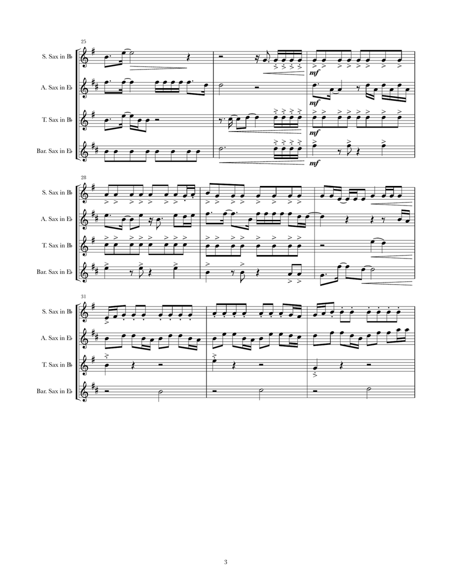 How Far I'll Go How Far I'll Go Saxophone Quartet scores gallery preview page 3