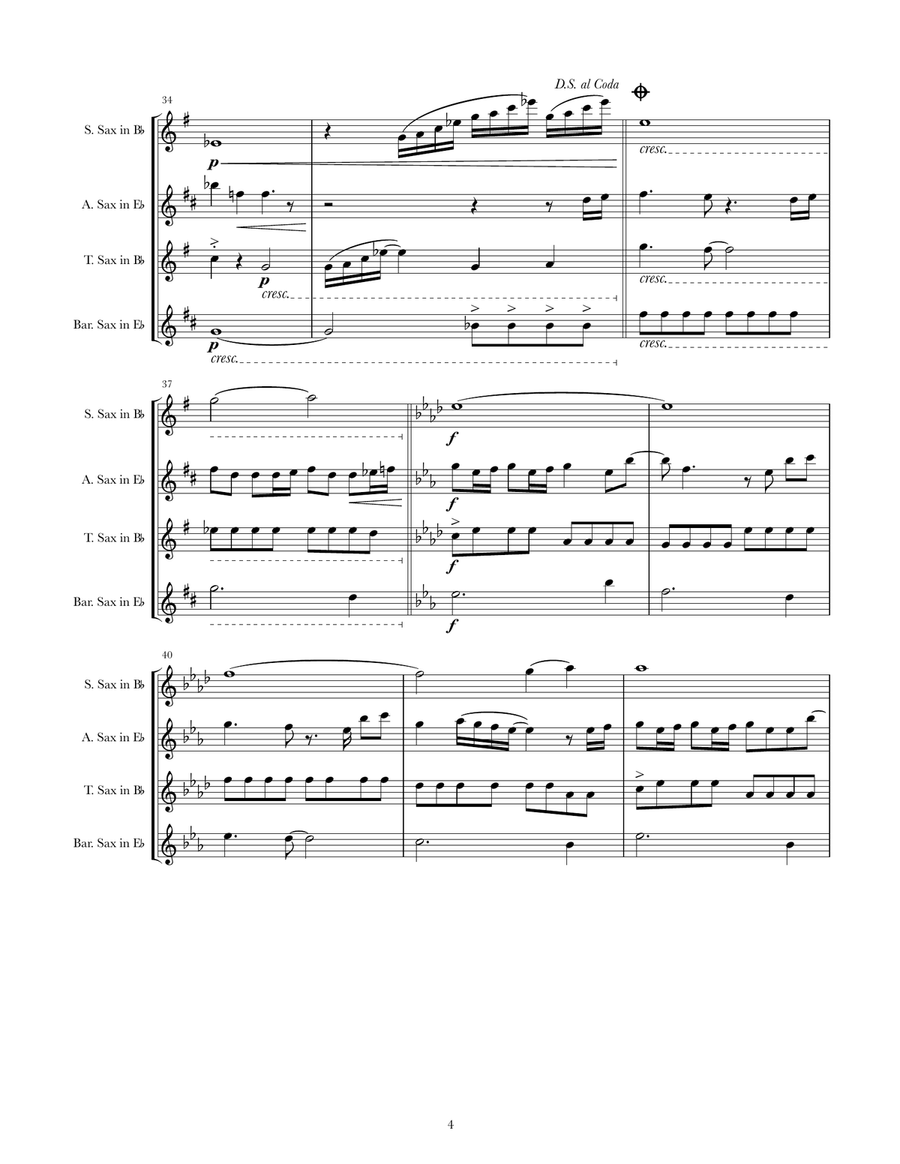 How Far I'll Go How Far I'll Go Saxophone Quartet scores gallery preview page 4