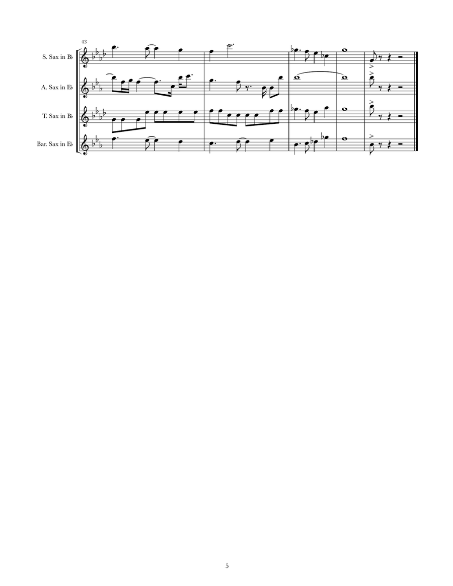 How Far I'll Go How Far I'll Go Saxophone Quartet scores gallery preview page 5