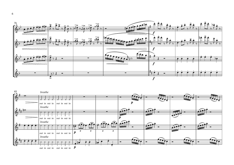 Box Car Blues Saxophone Quartet scores gallery preview page 6