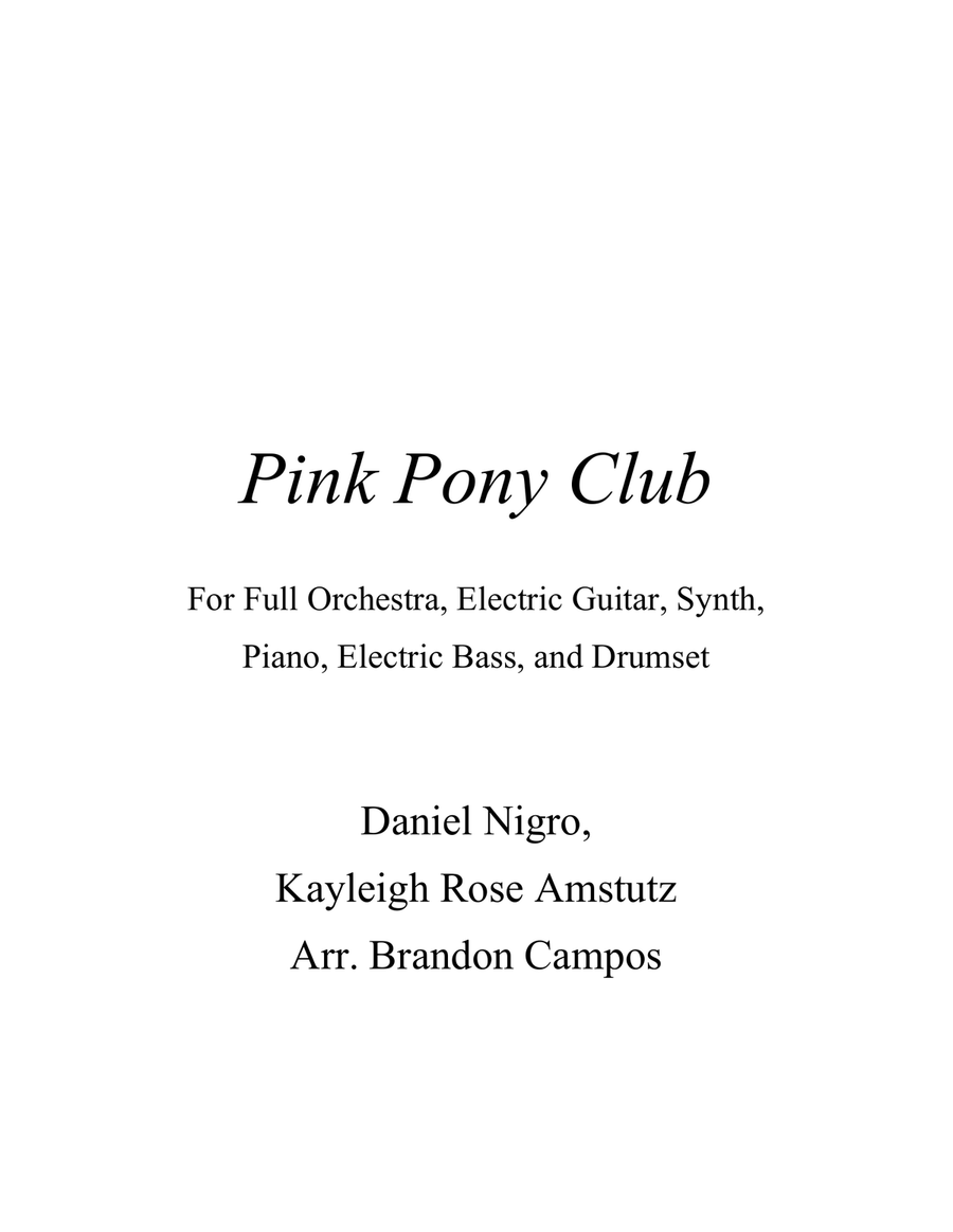 Pink Pony Club Pink Pony Club Full Orchestra scores gallery preview page 1